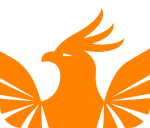 small view of the head of the orange phoenix logo